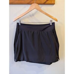 Athleta Soho Skort Women's 16 Black Built-In Shorts Zip Pockets Active Golf